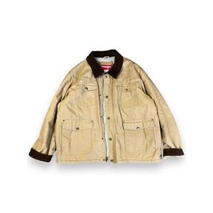 Wrangler Tan Jacket Mens XL Sherpa Lined Canvas Trucker Chore Coat Corduroy